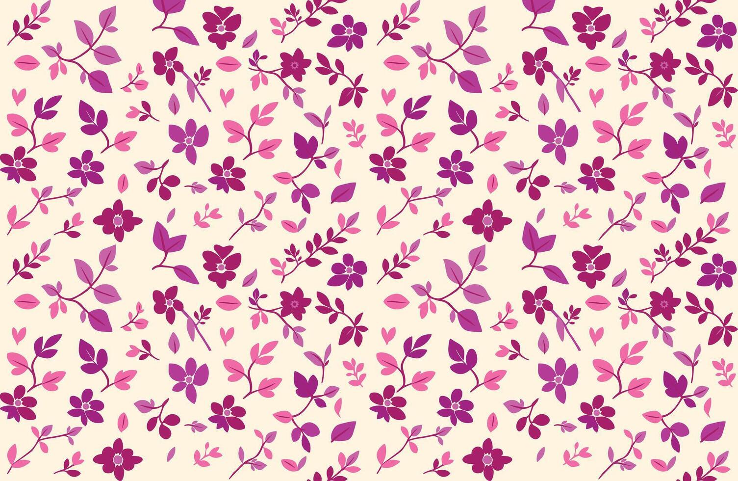 Floral print and seamless pattern illustration with decorative botanical design background backdrop vector