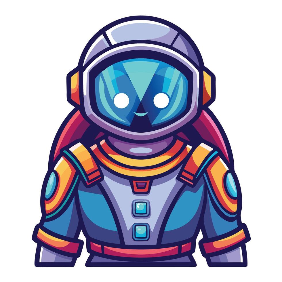 Cute astronaut robot character vector
