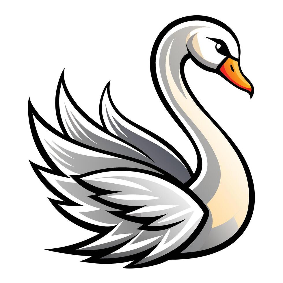 Elegant Swan Silhouette vector