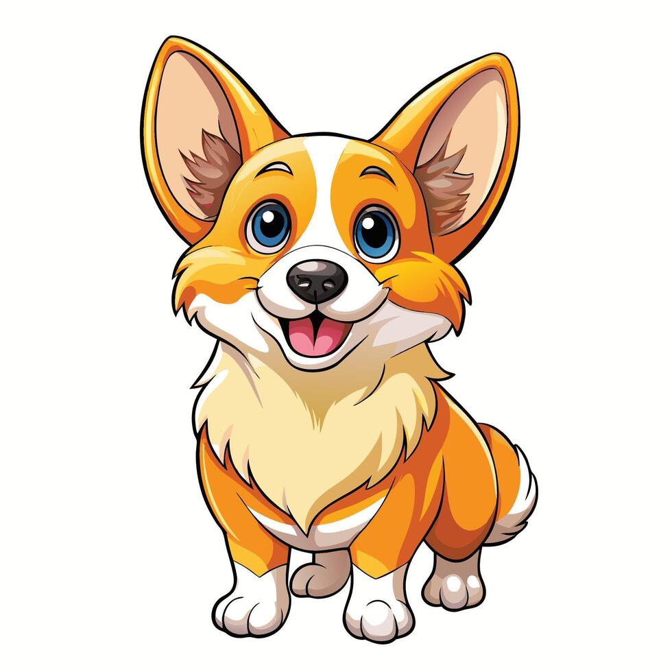 Cute cartoon dog white background vector