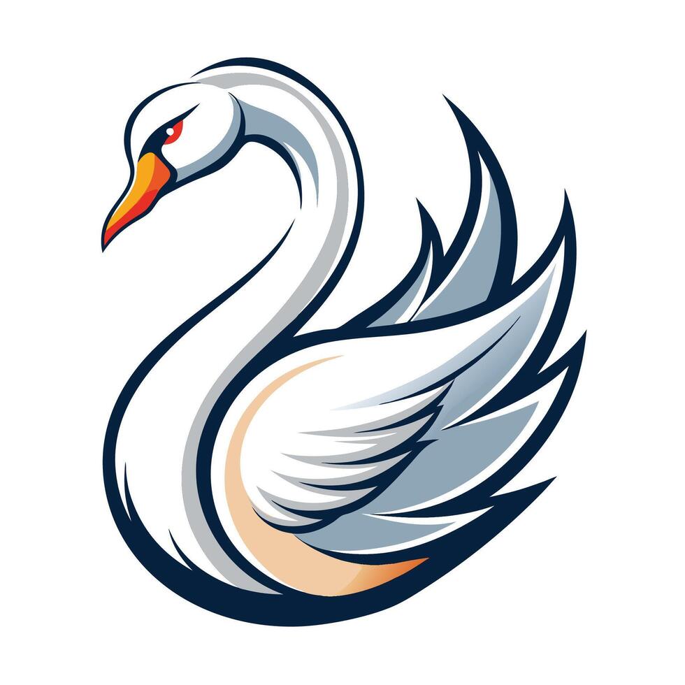 Majestic swan graphic design white background vector