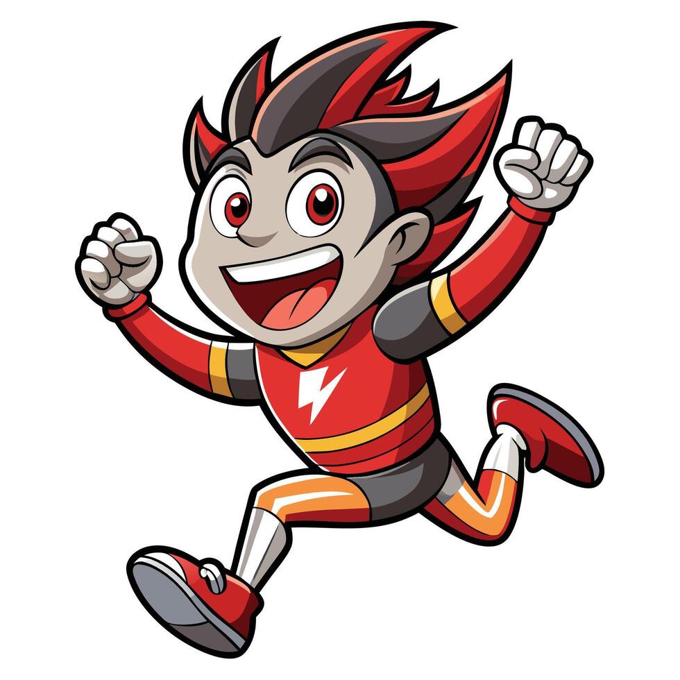 Energetic cartoon character running vector
