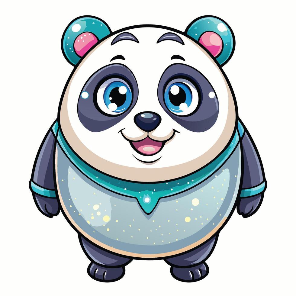 Cute panda wearing a space suit vector