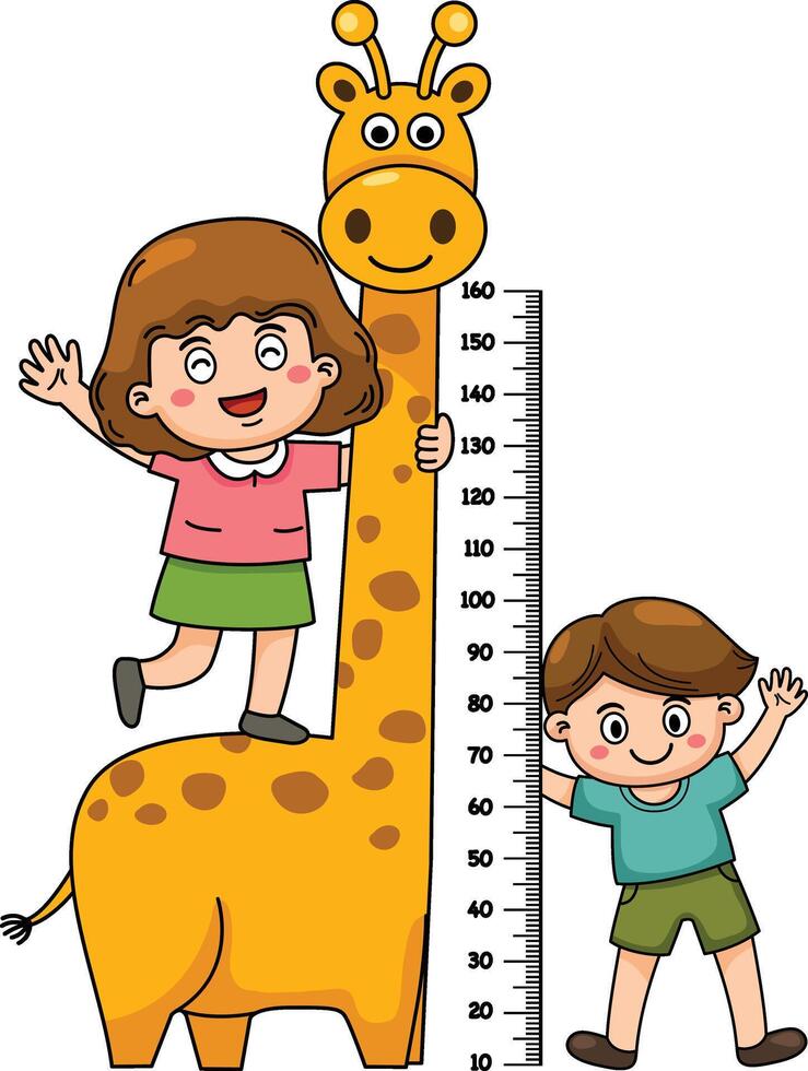 Meter wall with boy and girl vector