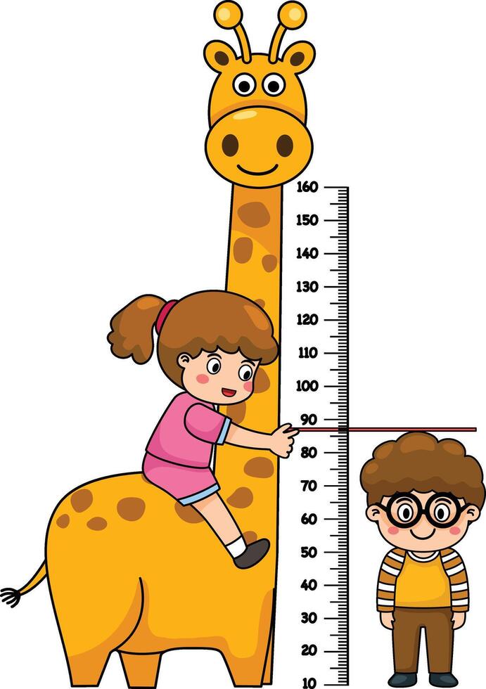 boy and girl with Meter wall vector