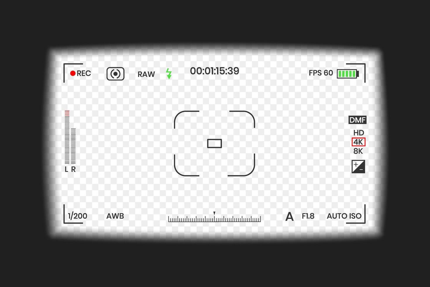 Camera viewfinder or photo frame recorder flat style design illustration vector