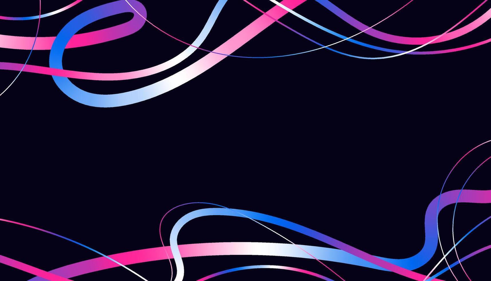 Hand Drawn Abstract Wavy Lines and Scribble Sketches with Vibrant Colors on a Black Background. Playful geometric fluid organic shapes isolated. Trendy colorful freehand line doodles. vector