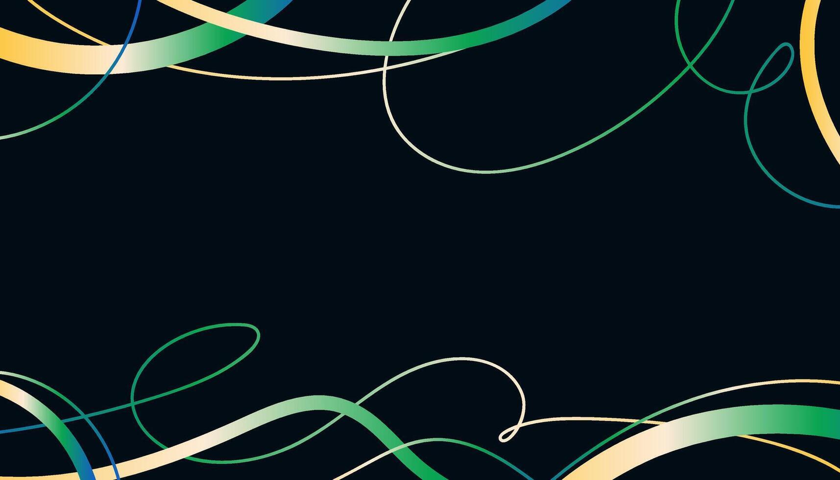 Abstract Wavy Lines and Scribble Sketches with Vibrant Green and Yellow Tones on a Black Background. Playful geometric fluid organic shapes isolated. Trendy colorful freehand line doodles. vector