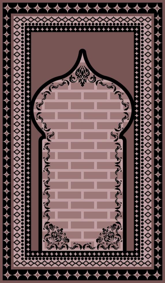 pink Islamic mat with nice frame vector