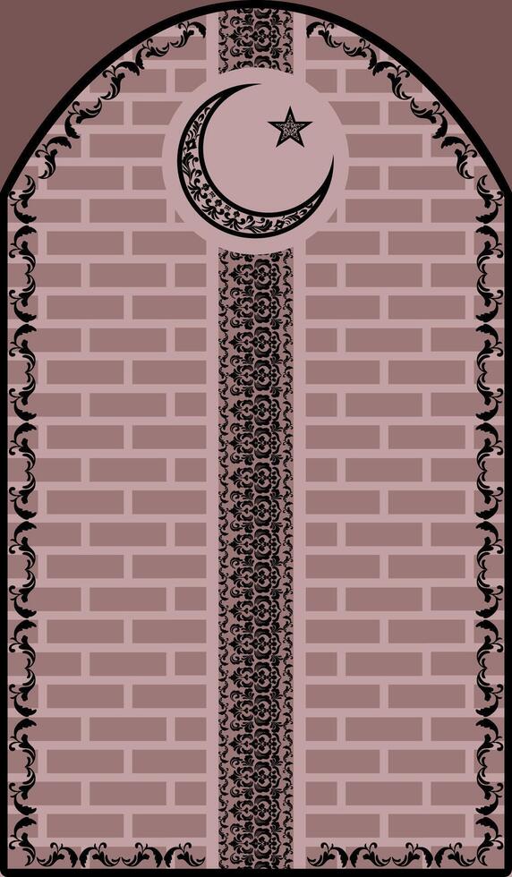 pink classic Islamic mat vector