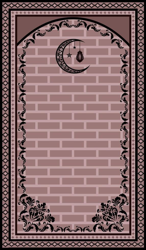 Muslim rug with brick pattern vector