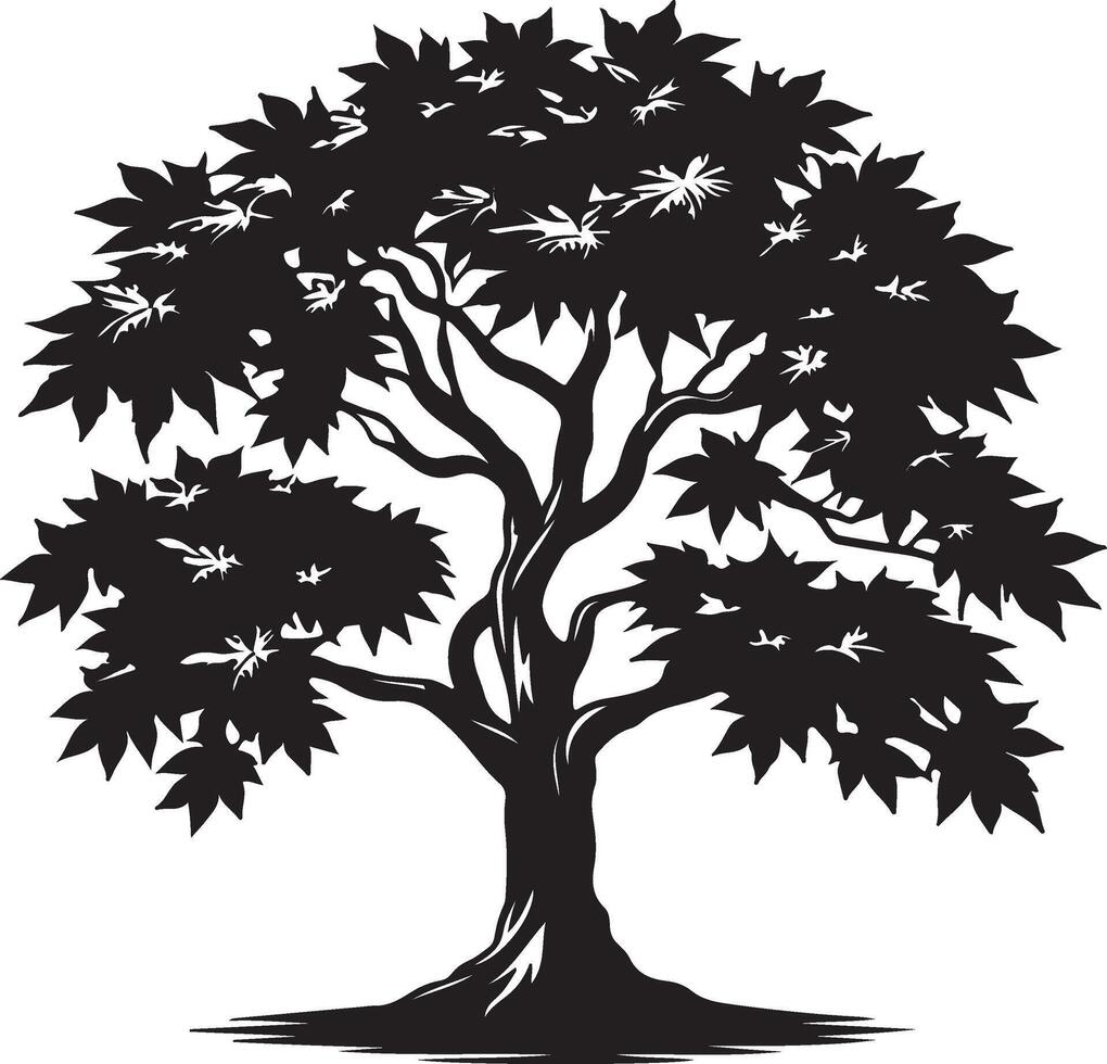 The black and white silhouette of a tree for your design vector