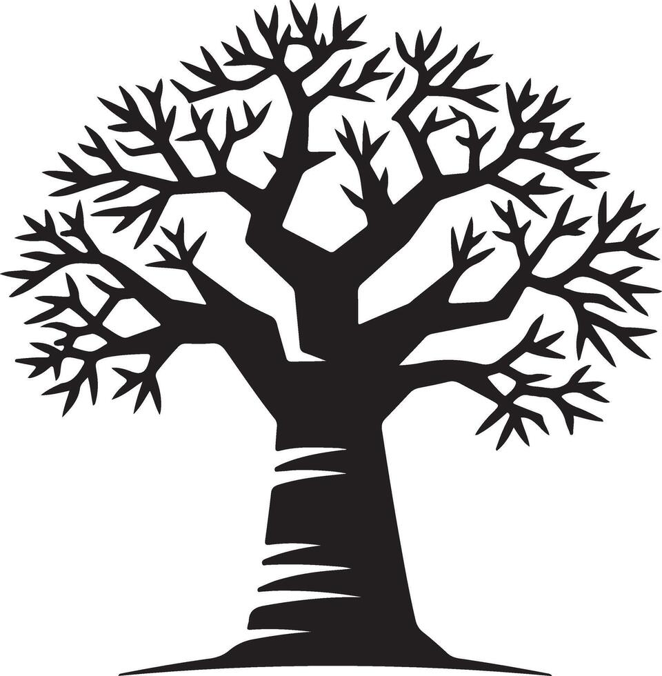 Black and white creative silhouette of a tree for your design vector