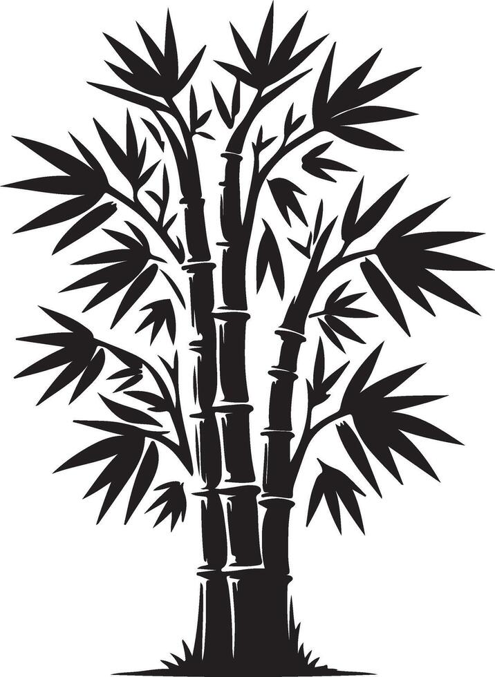 The black and white illustration of a bamboo tree for your design vector