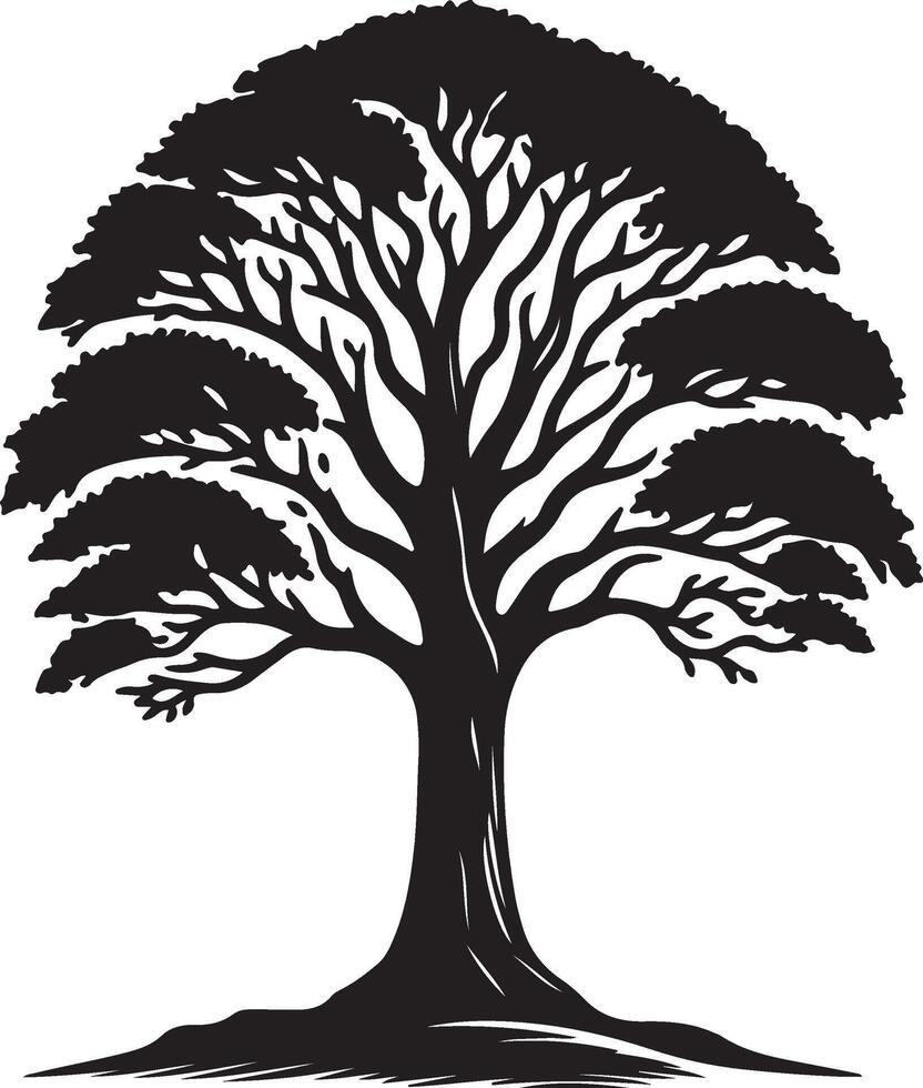 The black and white illustration of a tree for your design vector