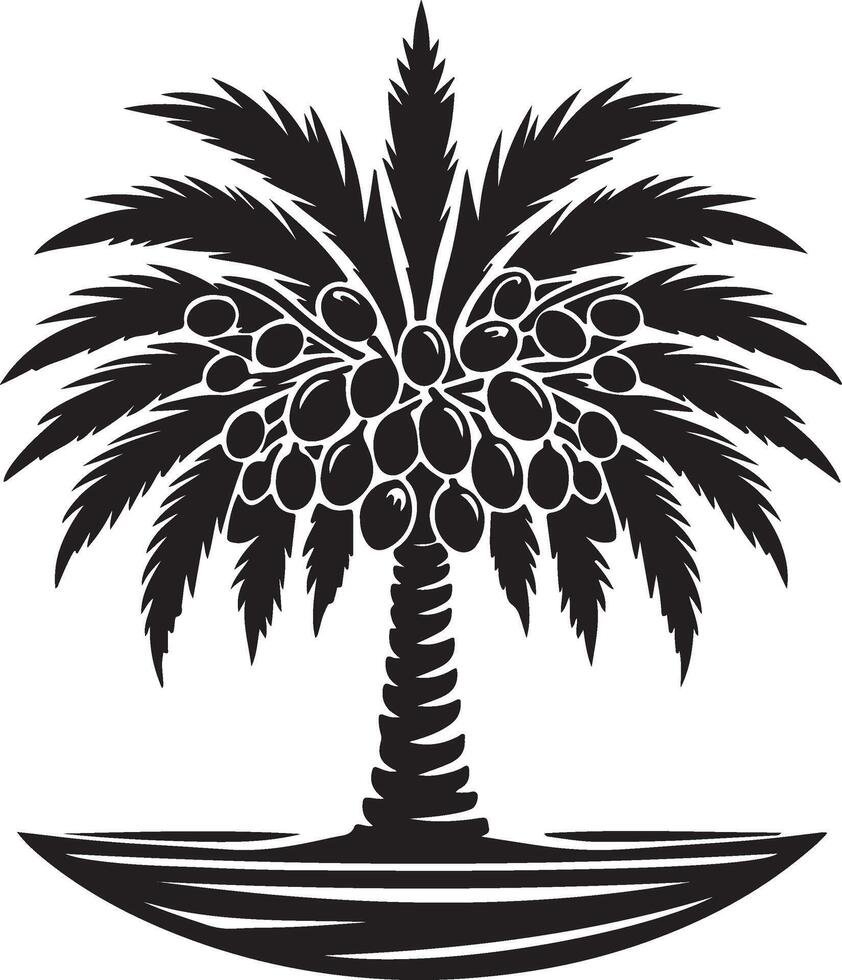 The palm tree with fruit on it for your design vector