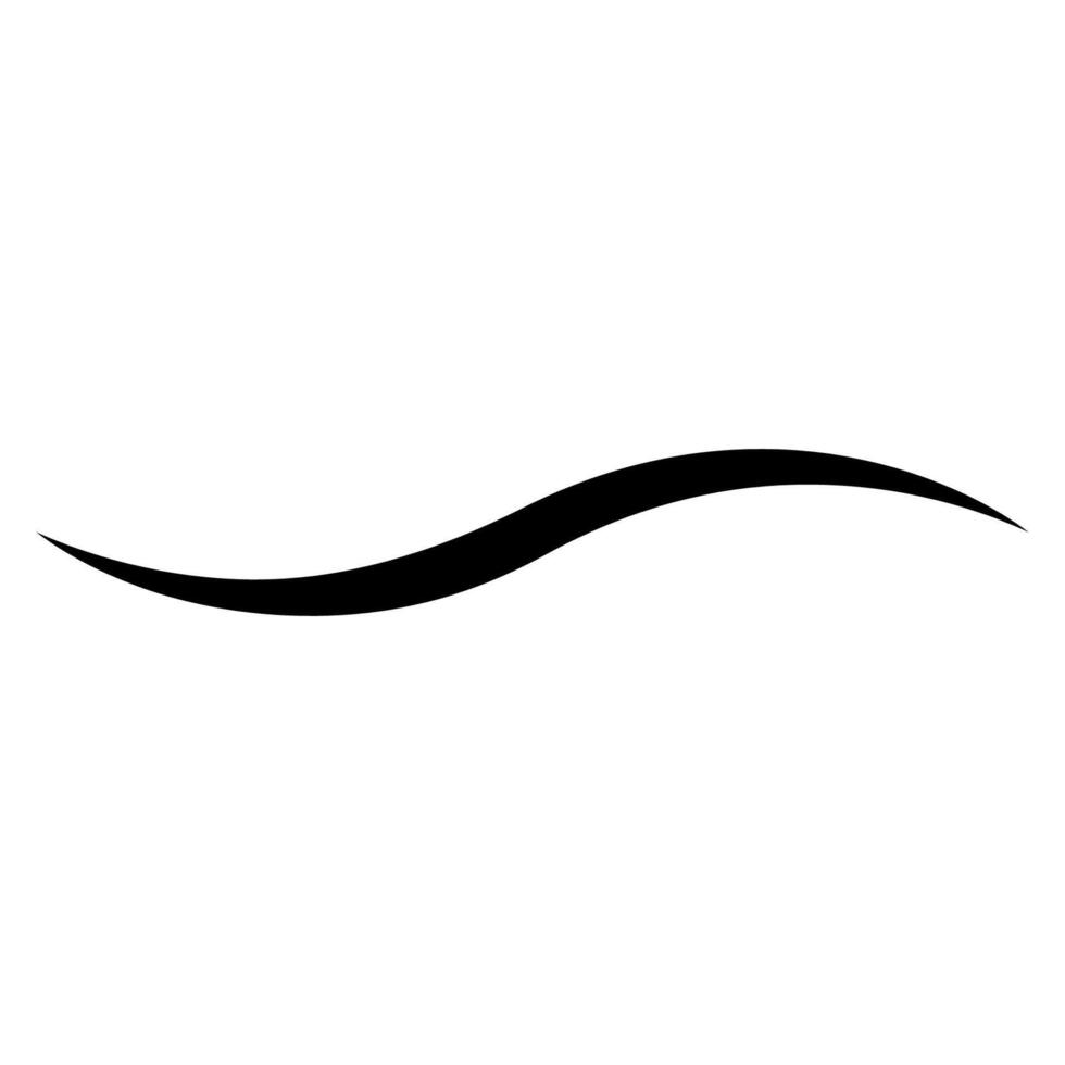 Dynamic Swirl Line, flowing black wave shape curve element vector