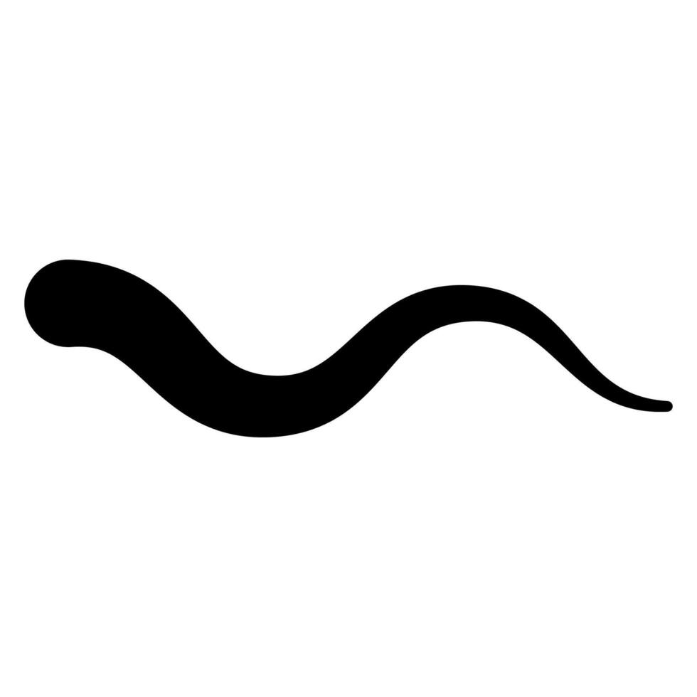 Thick Curve wave serpentine, wavy Snake Silhouette Shape Wildlife Symbol vector