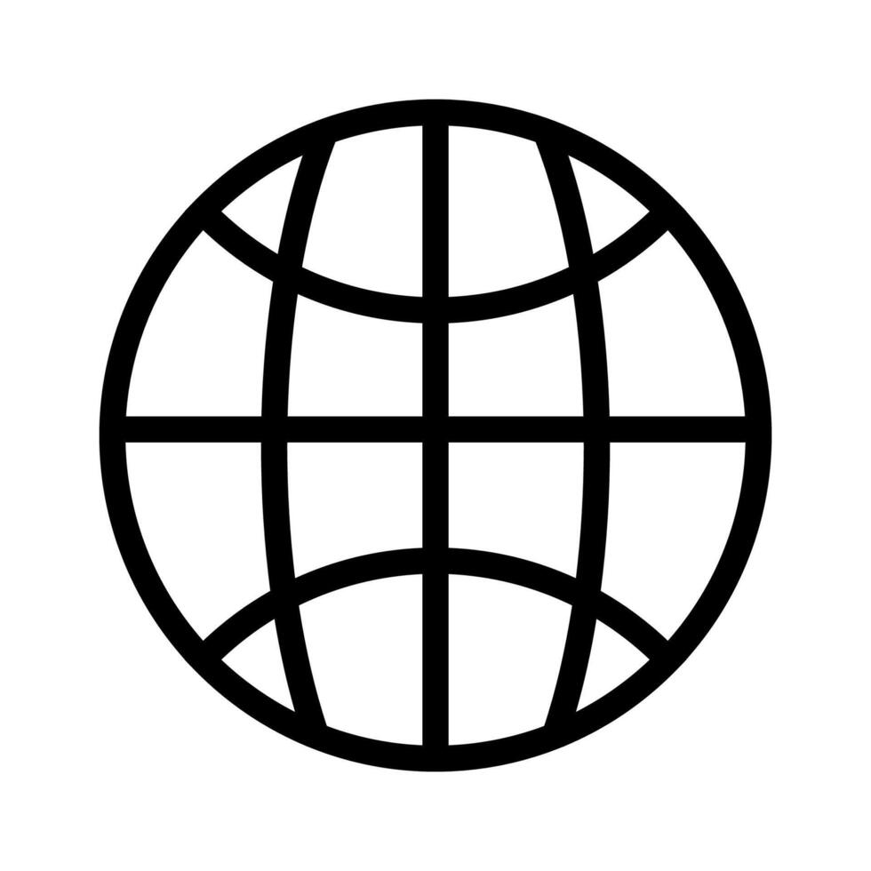 Minimal globe icon, internet network symbol, global connection vector