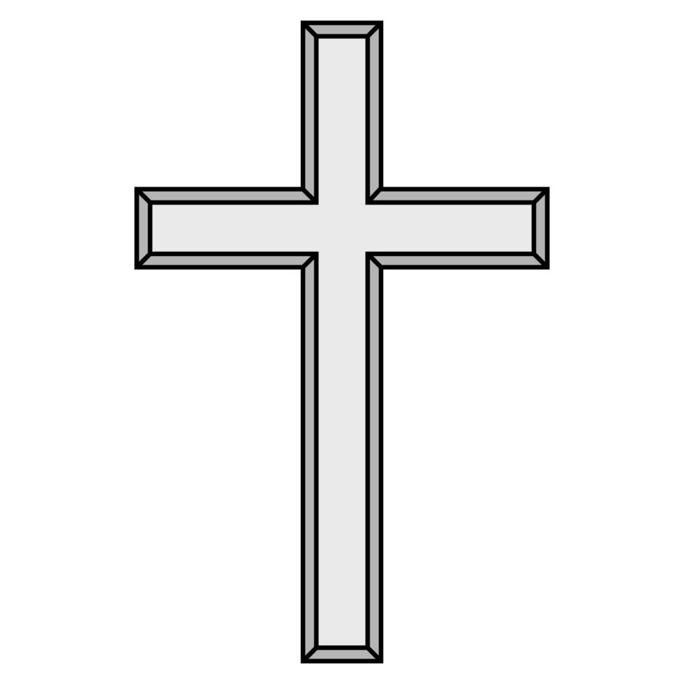 Isometric Cross Icon 3D Effect, cross 3D design religious symbol vector