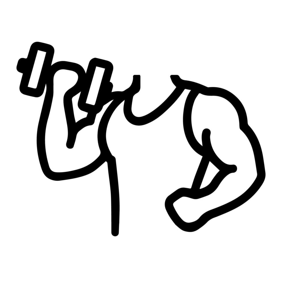Strong Muscular Bodybuilder Arm Lifting Dumbbell Icon, athlete dumbbell fitness vector