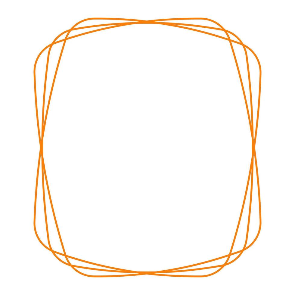 Abstract Orange Geometric Frame Background with Rounded Intersecting Lines vector