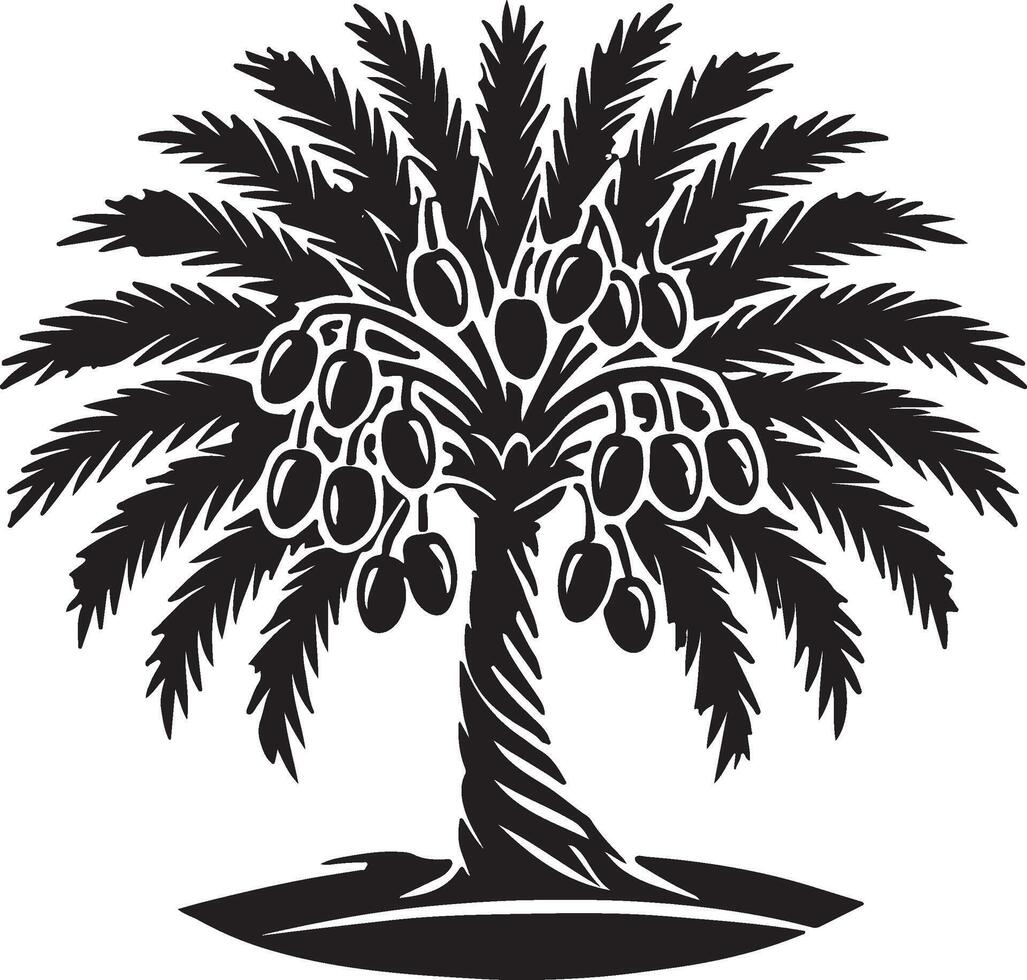A unique palm tree with fruit on it vector