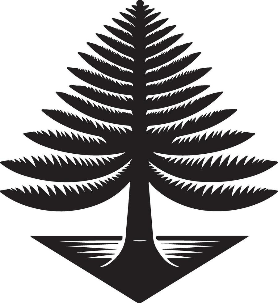a black and white creative logo of a pine tree vector