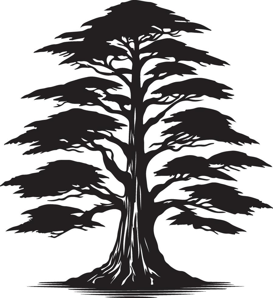 The black and white illustration of a tree illustration vector