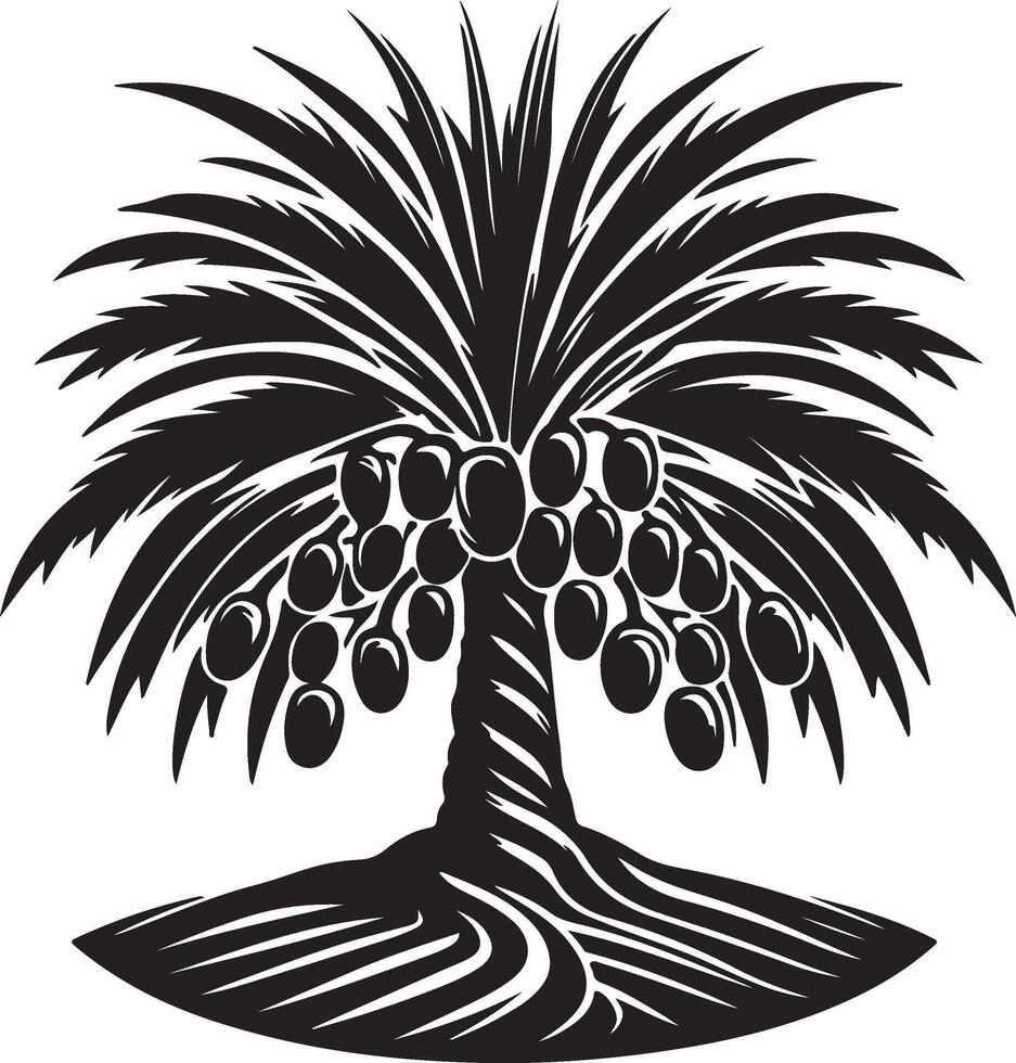 a creative palm tree with fruit on it vector