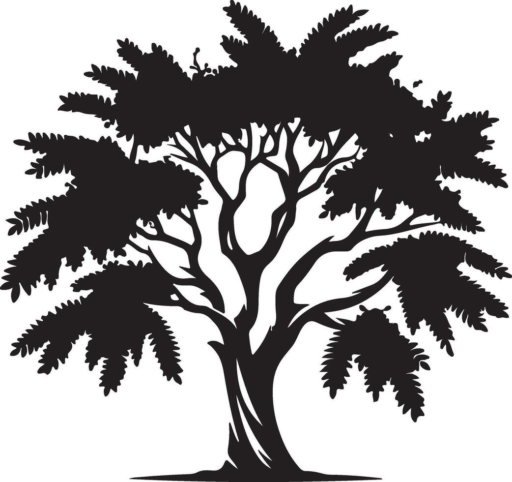 The black and white creative silhouette of a tree vector