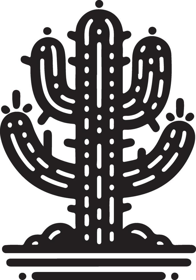 a black and white illustration of a cactus plant vector