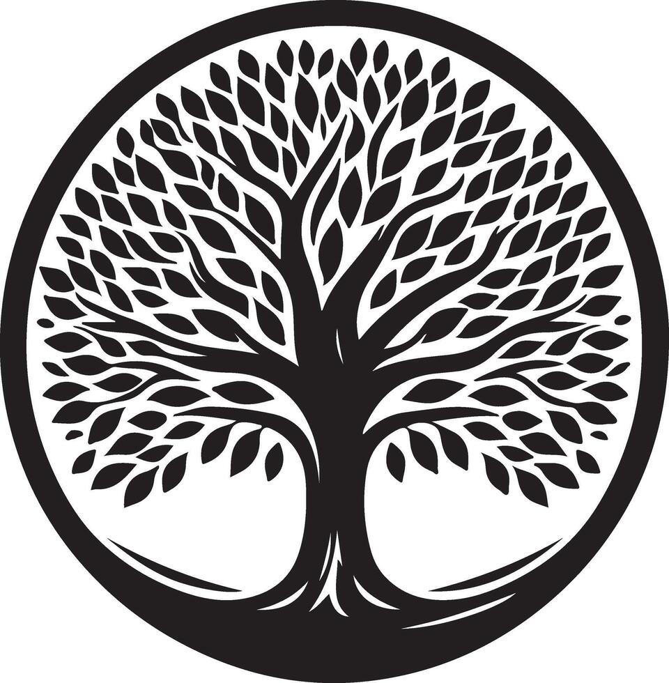 a black and white tree logo vector