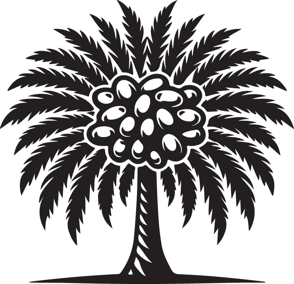 The unique palm tree with fruit on it vector