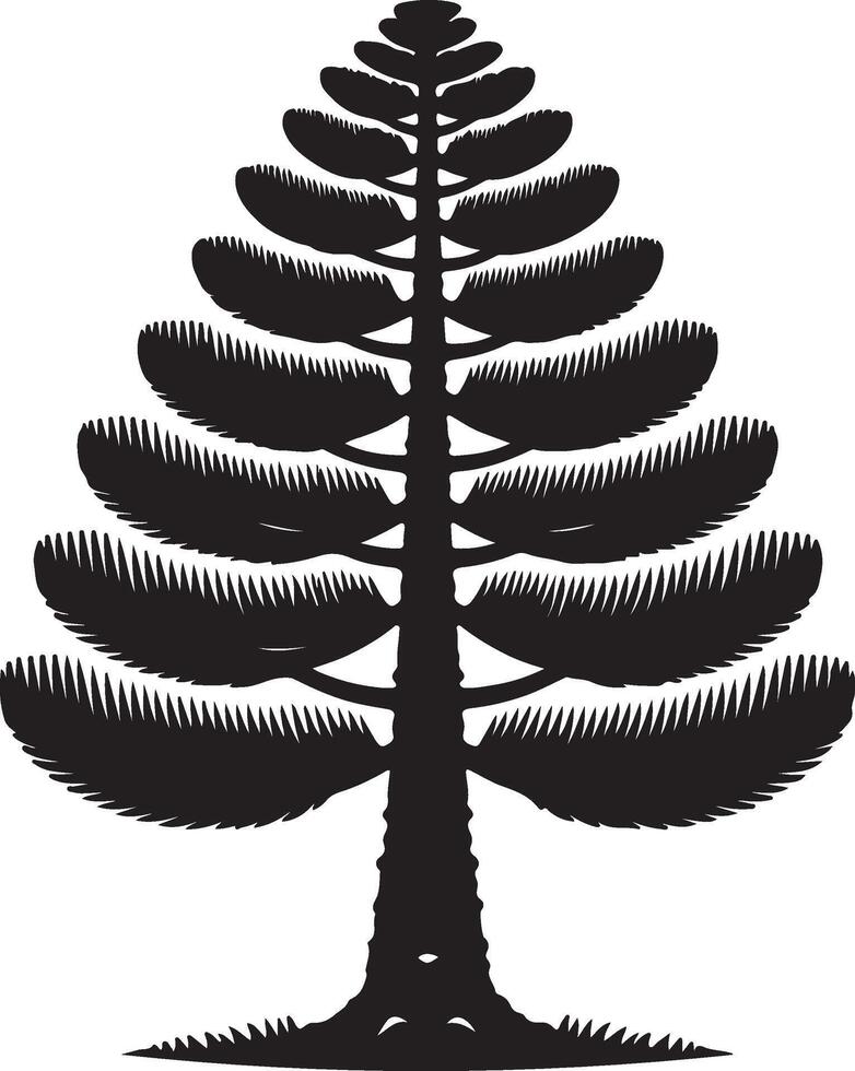 a black and white illustration of a pine tree vector
