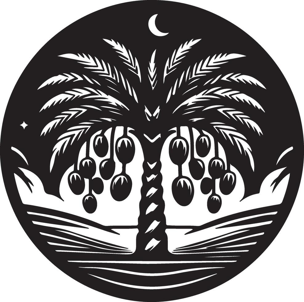 a black and white image of a palm tree vector