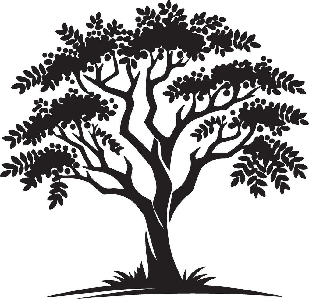 a black and white silhouette of a tree vector