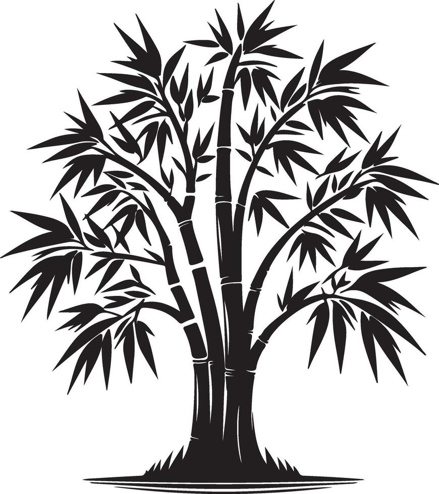 The black and white creative illustration of a bamboo tree vector