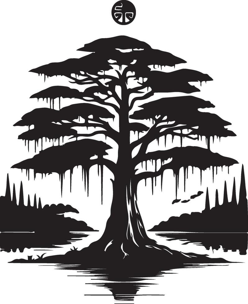 the logo for the company is a tree with water vector