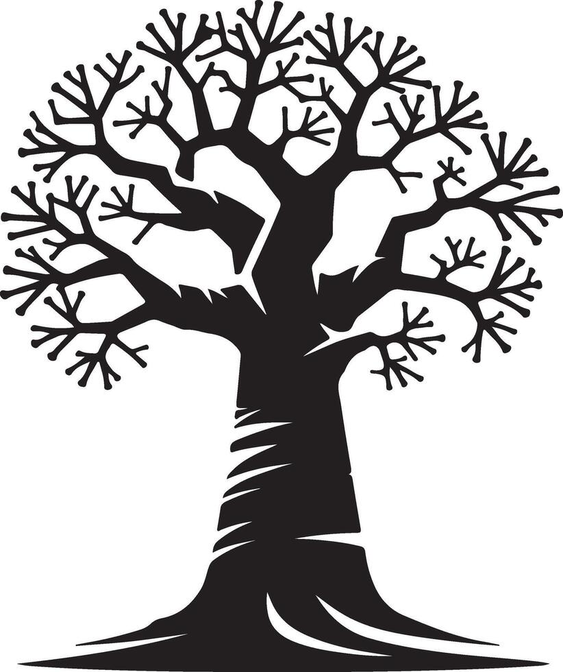 a black and white illustration of a tree with no leaves vector
