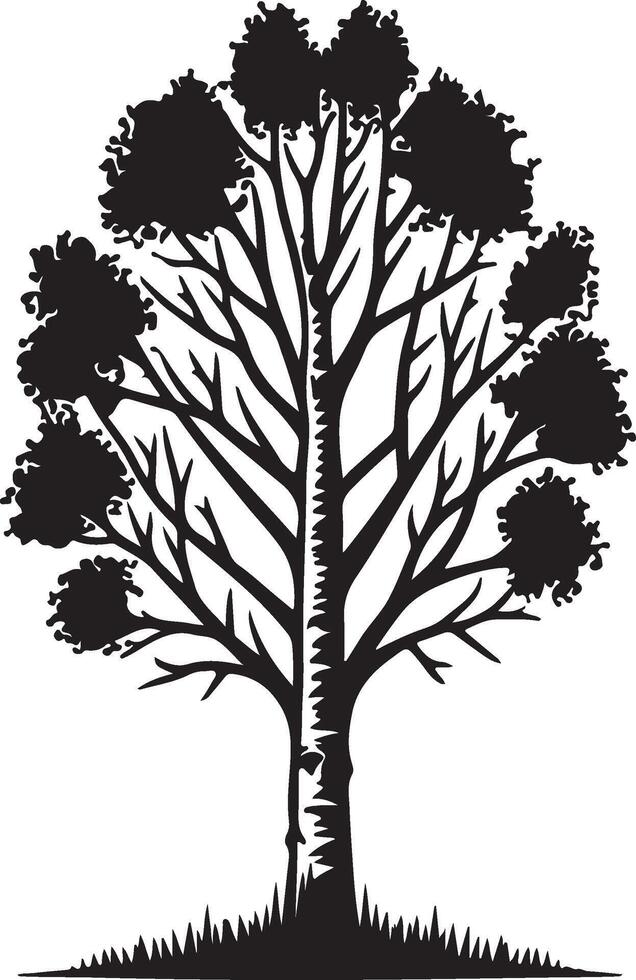 black and white creative silhouette of a tree vector