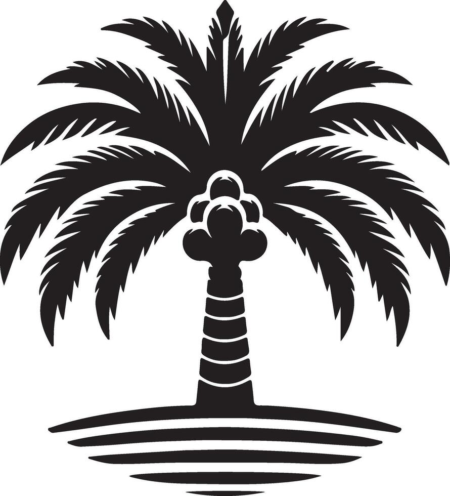 a palm tree logo with a black and white background vector