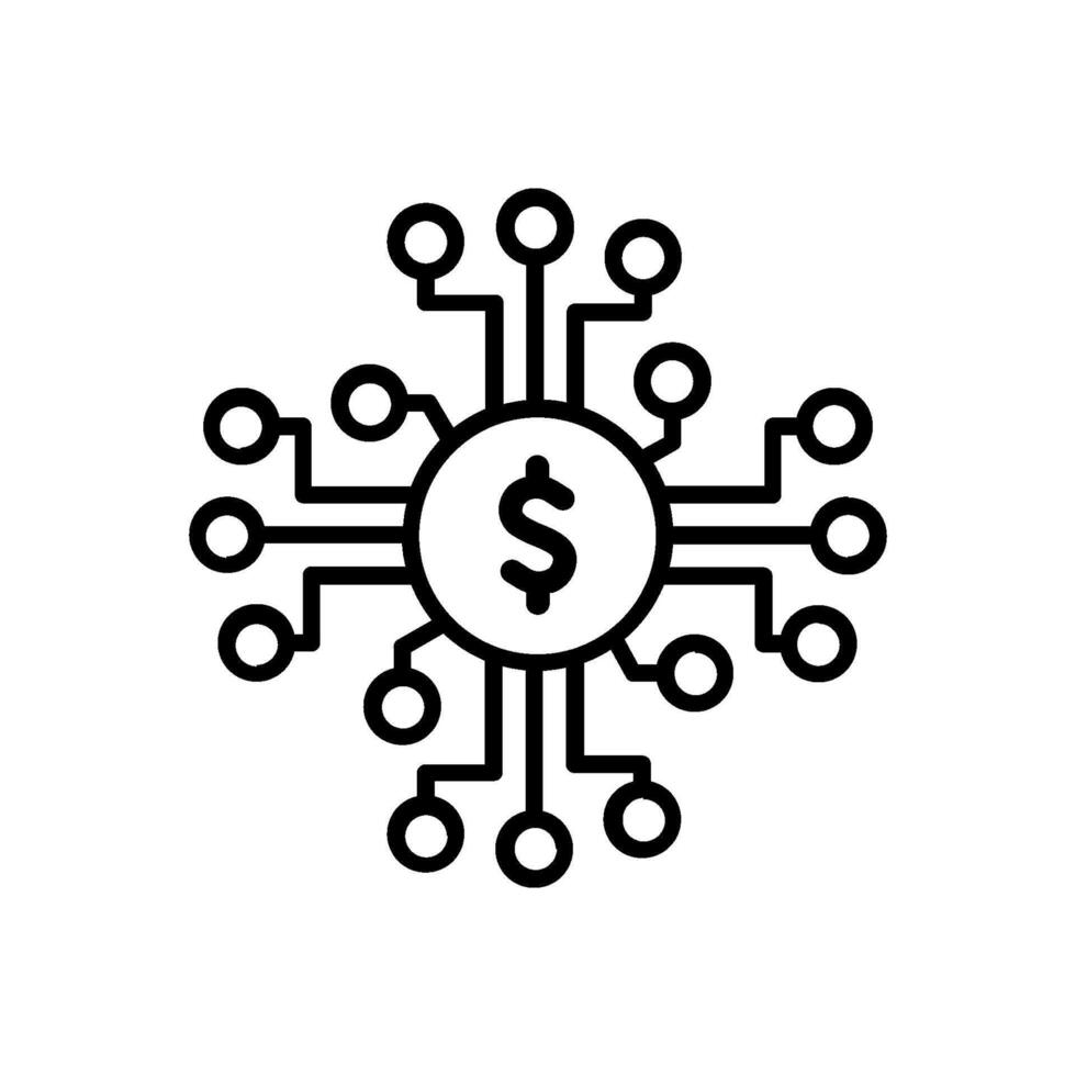 Digital Money Icon on White Background. Pixel Perfect. For Mobile and Web vector