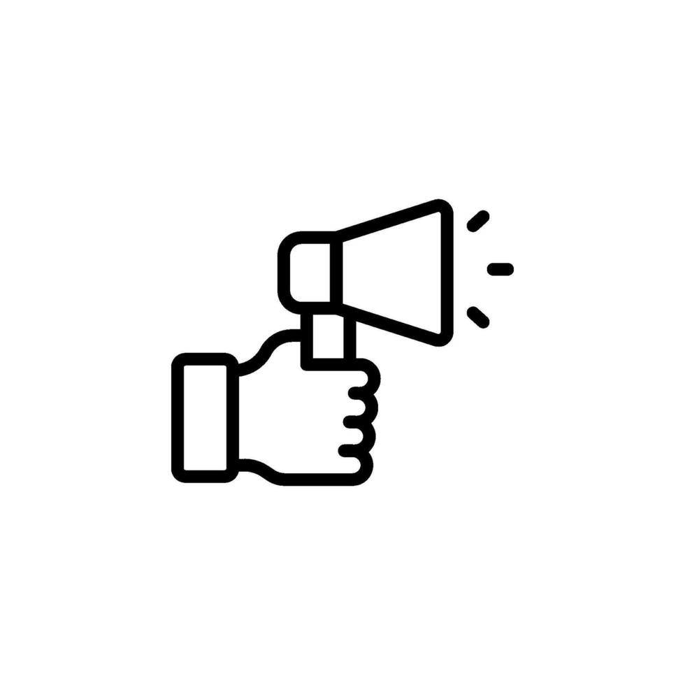 hand holding megaphone icon vector