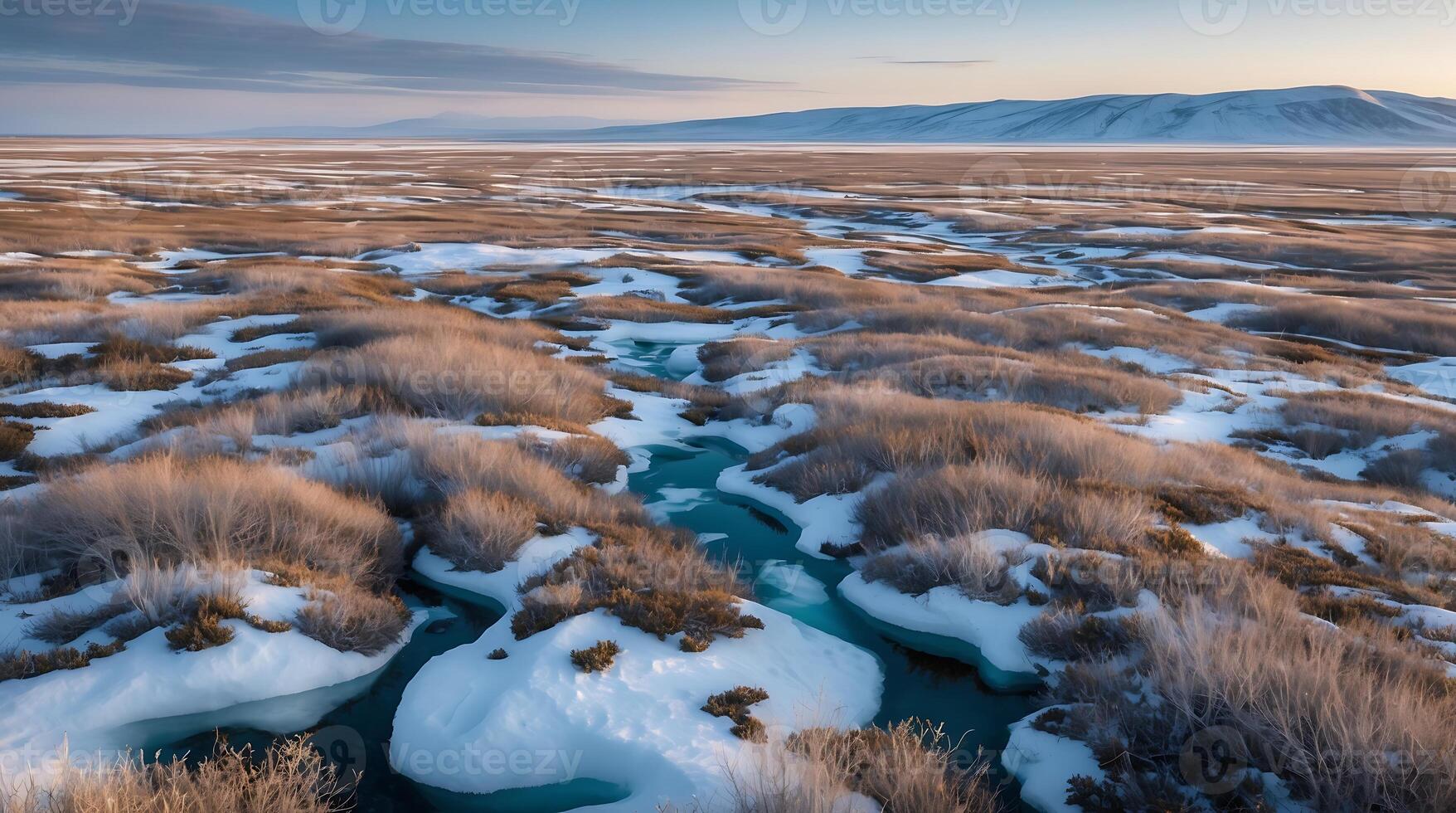 Climate change impacts on fragile ecosystems in a tundra landscape photo