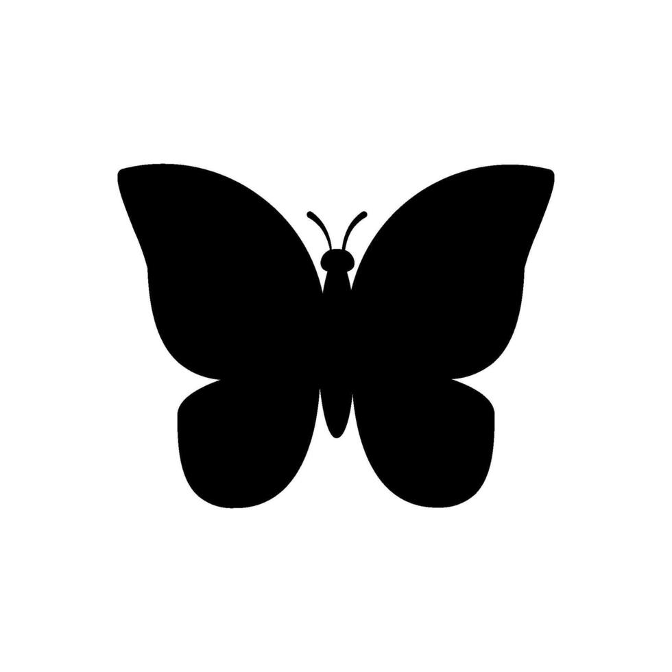 butterfly icon, flat design style isolated on white vector