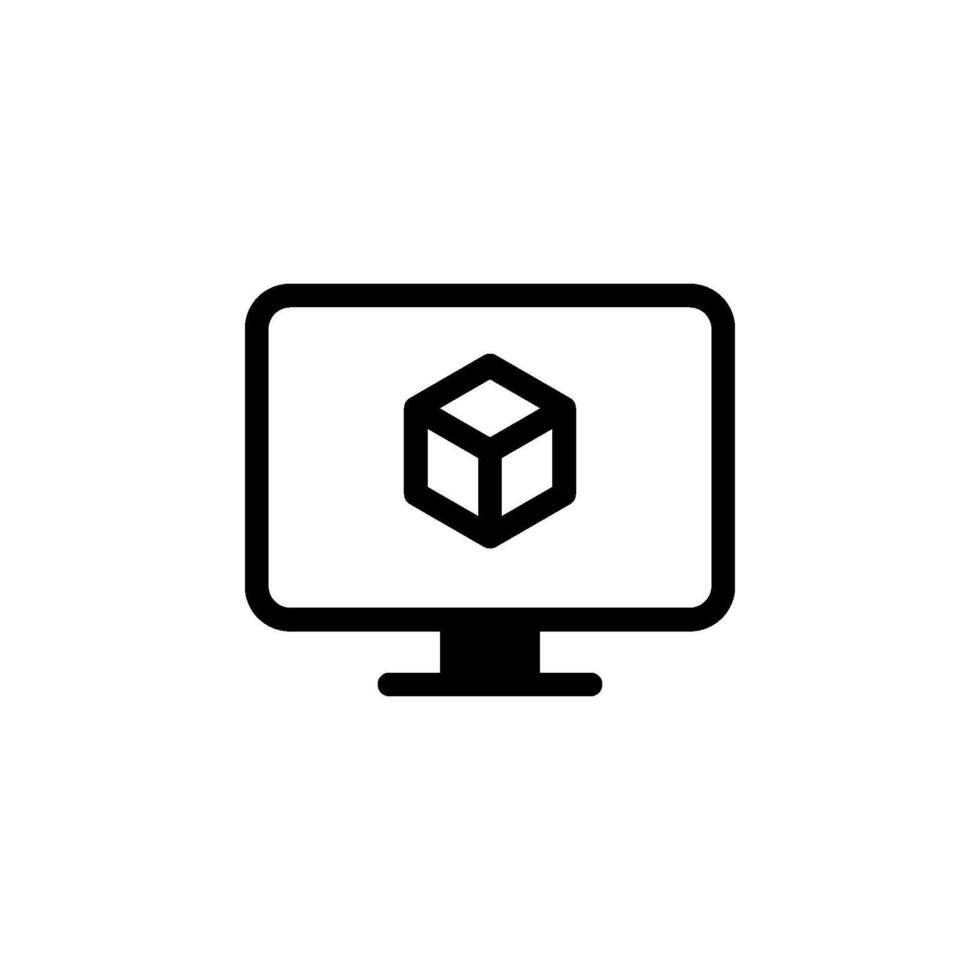 3D Modeling on Computer icon vector