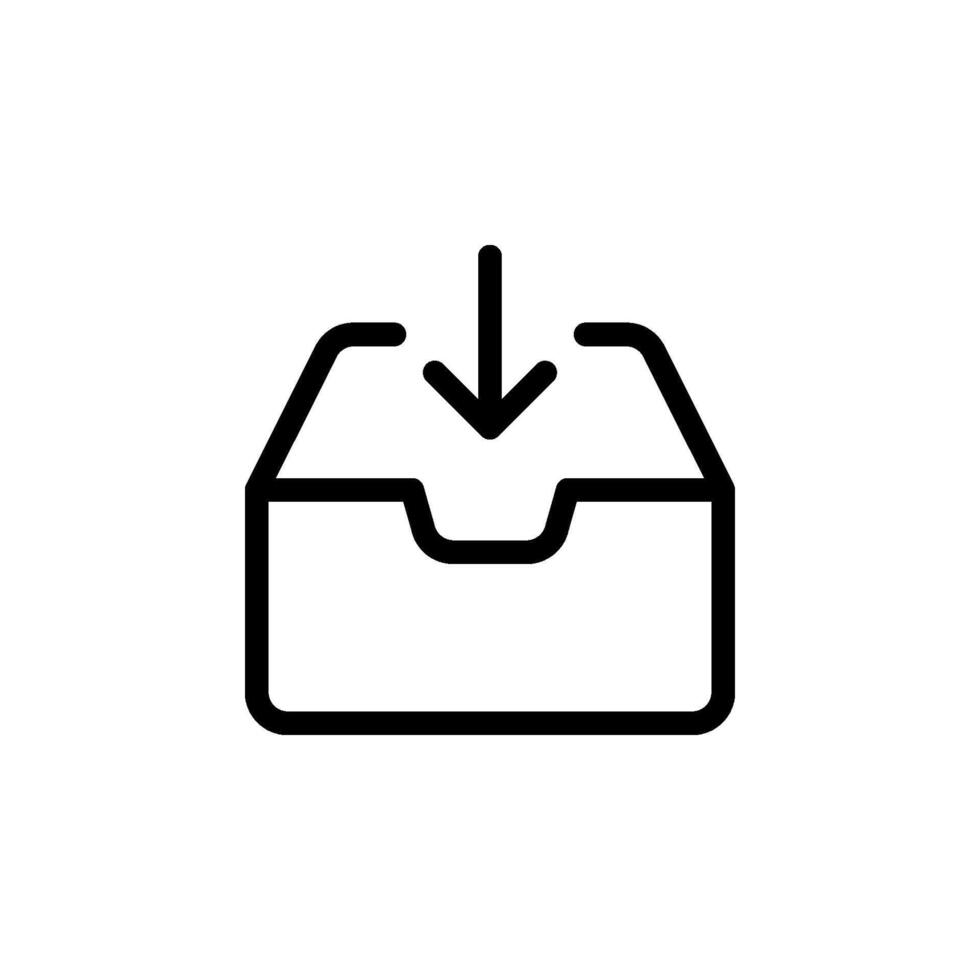 download box icon. Perfect for websites, applications, and user interfaces. receiving, and data transfer vector