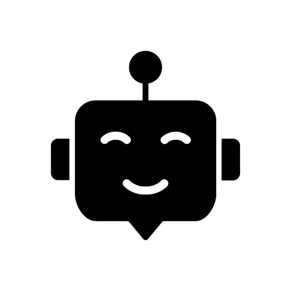 Chatbot icon. Support bot. Cute smiling robot. The symbol of an instant response from the support service. Mobile helper icon. illustration isolated on blank background. vector