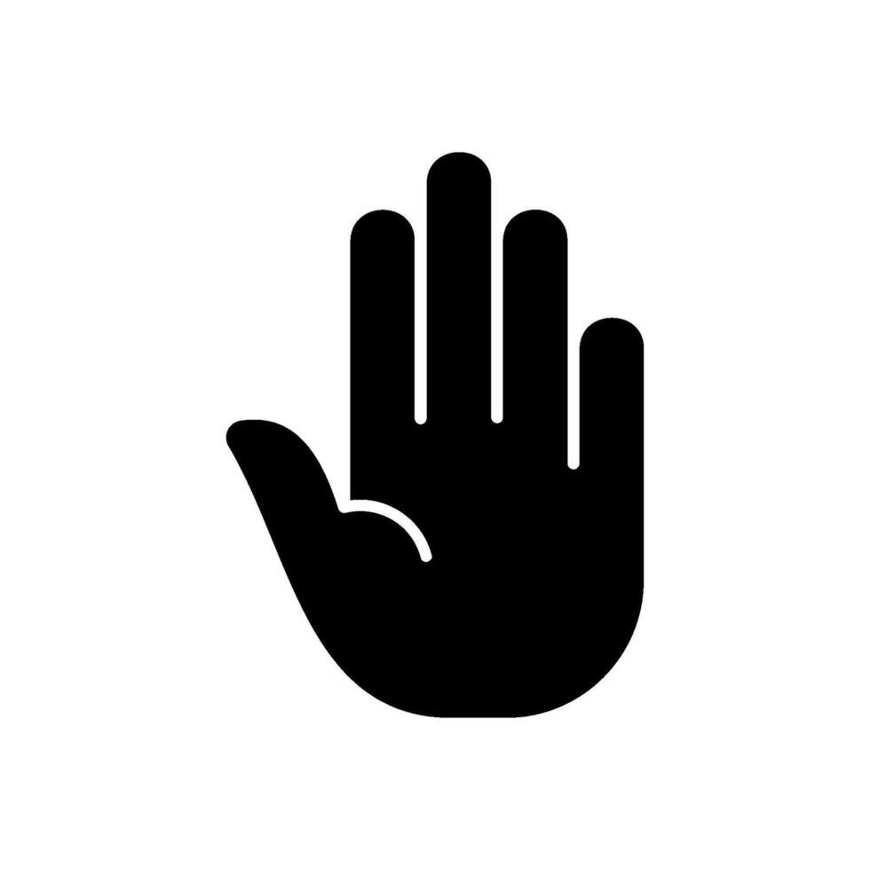 Hand icon isolated on white background. Hand gesture. hand stop vector